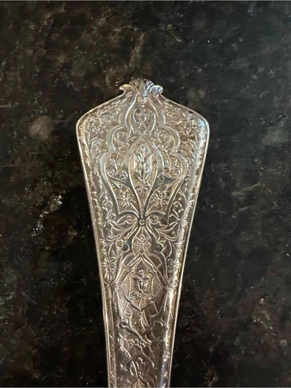 Pair of vintage Tiffany & Co. Silver Ornate Dinner Spoons